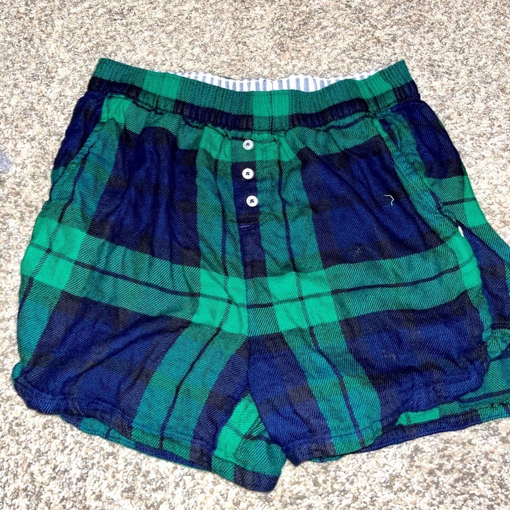 Aerie Pajama pants green and navy size small
